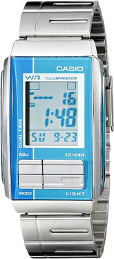 Casio, Women's Watch Digital, Aqua Blue Dial Silver Stainless Steel Band, LA-201W-2A2DF